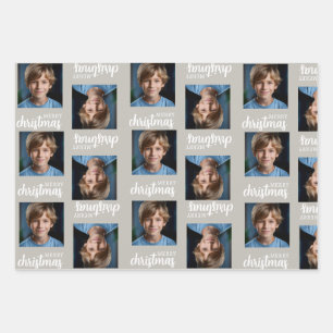 Aangepaste Taupe Kerstfoto inpakken Papieren Blade Inpakpapier Vel