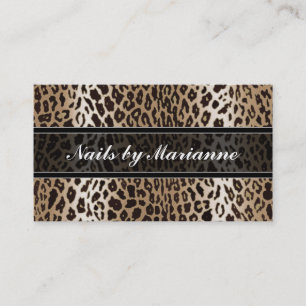 Aangepaste Taupe Leopard Animal Print Visitekaartje
