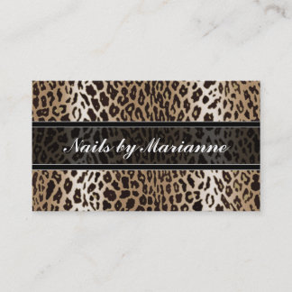 Aangepaste Taupe Leopard Animal Print Visitekaartje