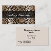 Aangepaste Taupe Leopard Animal Print Visitekaartje (Voorkant / Achterkant)