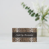 Aangepaste Taupe Leopard Animal Print Visitekaartje (Staand voorkant)
