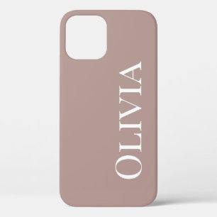 Aangepaste Taupe Mauve Modern White Typografie Case-Mate iPhone Case