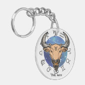 Aangepaste Taurus & Steenbok Zodiac Sleutelhanger (Voorkant Links)