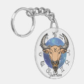 Aangepaste Taurus & Virgo Zodiac Sleutelhanger (Voorkant Links)
