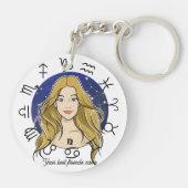Aangepaste Taurus & Virgo Zodiac Sleutelhanger (Achterkant)