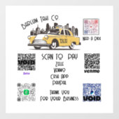 Aangepaste taxi QR Code Sign - Betalen & Ride-opti Raamsticker (Vel)