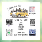 Aangepaste taxi QR Code Sign - Betalen & Ride-opti Raamsticker (Vel 3)
