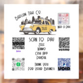 Aangepaste taxi QR Code Sign - Betalen & Ride-opti Raamsticker (Vel 2)
