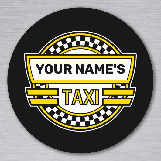 Aangepaste Taxi Sign Classic Round Sticker