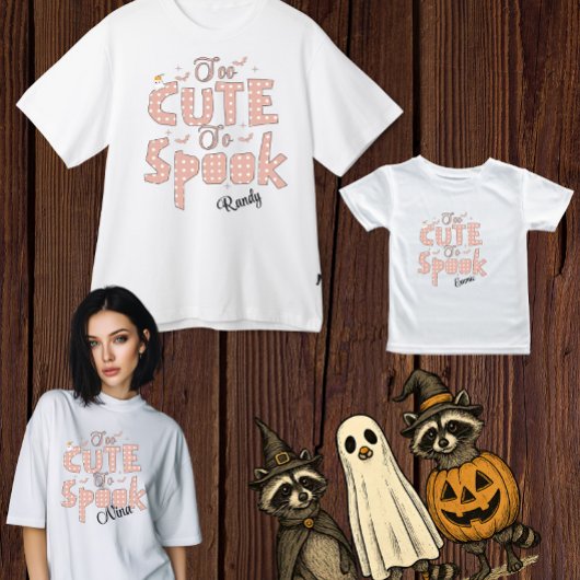Aangepaste "Te Schattige om te spook" Halloween Ma T-shirt