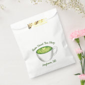 Aangepaste tea Shop Japans Groen Matcha Latte Bedankzakje (Gezegeld)