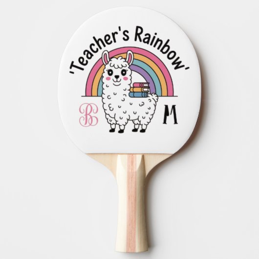 Aangepaste "Teacher's Rainbow" Ping Pong Paddle -  Tafeltennisbatje (Voorkant)