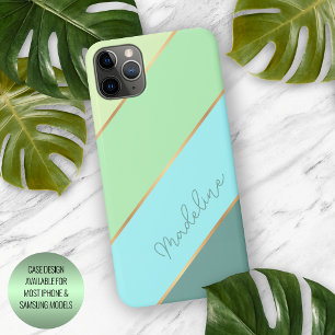 Aangepaste Teal Aqua Blauwe Turquoise Mint Groen S iPhone 16 Pro Max Hoesje