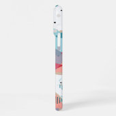 Aangepaste Teal Blauwe Blush Perzik Oranje Roze Mo iPhone Hoesje (Linkerkant)