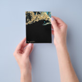 Aangepaste Teal Goud Zwart Moderne Sjabloon Merk Flyer (Hand)