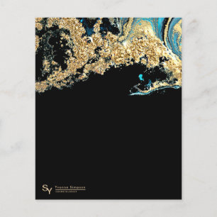 Aangepaste Teal Goud Zwart Moderne Sjabloon Merk Flyer