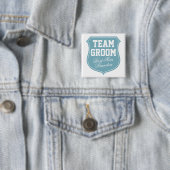 Aangepaste Team Bruidegom knopen voor trouwfeest Vierkante Button 5,1 Cm (In situ)