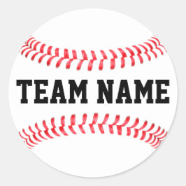 Aangepaste team of afspeelnaam van Baseball Sports Ronde Sticker