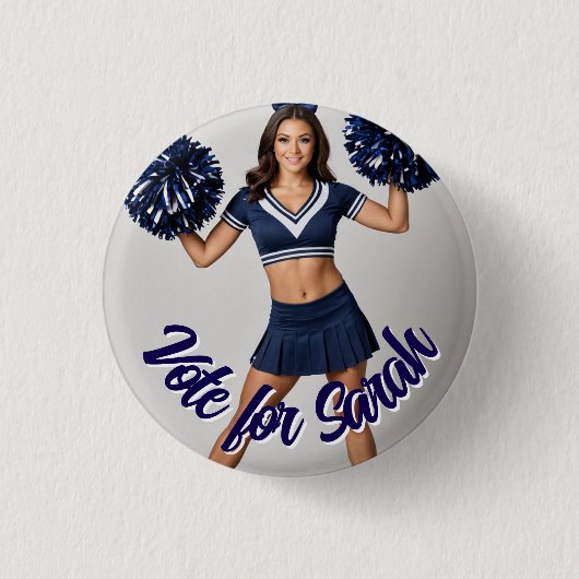 Aangepaste teamfoto knopspeld, Badge met persoonli Ronde Button 3,2 Cm (Voorkant)