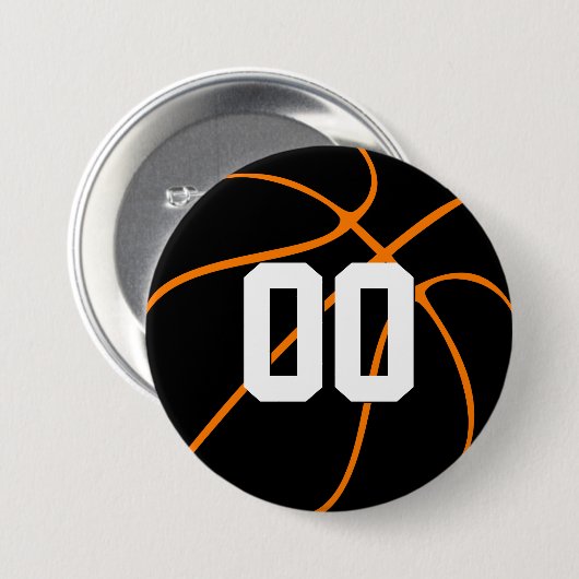 Aangepaste teamkleuren en -nummers/Basketball Ronde Button 7,6 Cm (Voorkant /achterkant)