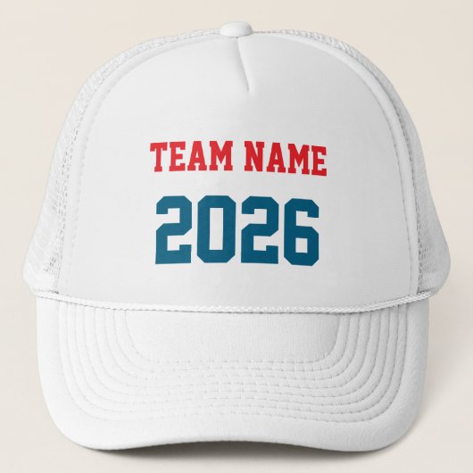 Aangepaste teamnaam 2026 gepersonaliseerd cadeau trucker pet (Voorkant)