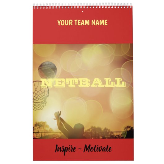 Aangepaste teamnaam gepersonaliseerde netbal kalender (Hoes)