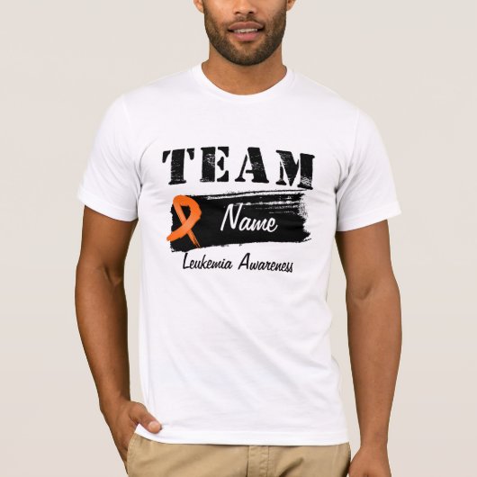 Aangepaste teamnaam - Leukemie T-shirt (Voorkant)