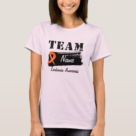 Aangepaste teamnaam - Leukemie T-shirt (Voorkant)