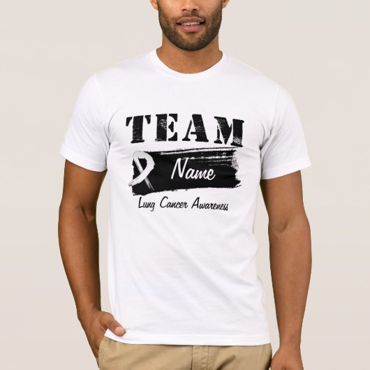 Aangepaste teamnaam - Lung Cancer T-shirt (Voorkant)