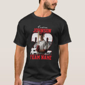 Aangepaste Teamnaam Nummer Foto Honkbalspeler T-shirt (Voorkant)