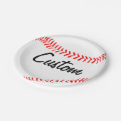 Aangepaste teamnaam/tekst Baseball Party Paper-Bor Papieren Bordje (Gekanteld)