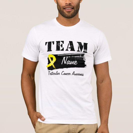 Aangepaste teamnaam - Testiculaire kanker T-shirt (Voorkant)