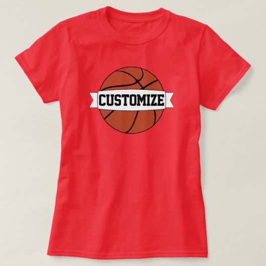 Aangepaste teamnaam voor dames in Basketball Playe T-shirt (Design voorkant)