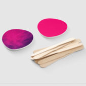 Aangepaste Teardrop Paddle Fan – Neon Roze & Paars Handwaaier (Niet-gemonteerd)