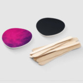 Aangepaste Teardrop Paddle Fan – Neon Roze & Zwart Handwaaier (Niet-gemonteerd)