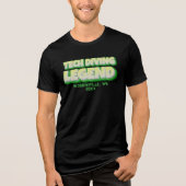 Aangepaste Technische Diver Locatie Datum Naam Tri-Blend Shirt (Voorkant)