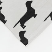 Aangepaste teckel hond silhouet fleece deken (Hoek)