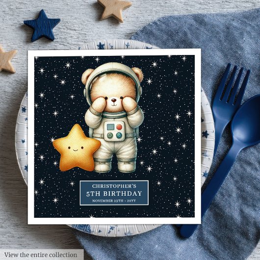 Aangepaste Teddy Astronaut servetten voor Boy Part