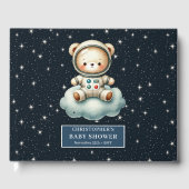 Aangepaste Teddy Bear Astronaut Baby shower gasten Gastenboek (Voorkant)