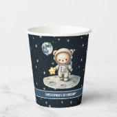 Aangepaste Teddy Bear Astronaut Boy Verjaardagsfee Papieren Bekers (Achterkant)
