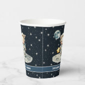 Aangepaste Teddy Bear Astronaut Boy Verjaardagsfee Papieren Bekers (Rechts)