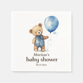 Aangepaste Teddy Bear Baby Boy Shower Servet