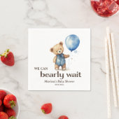 Aangepaste Teddy Bear Baby Boy Shower Servet (Insitu)
