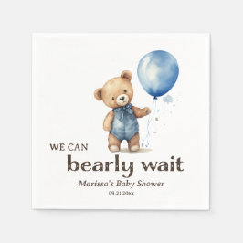 Aangepaste Teddy Bear Baby Boy Shower Servet