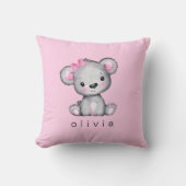 Aangepaste Teddy Bear Baby Girl Pink Kussen (Voorkant)