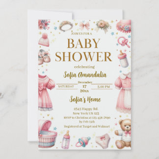 Aangepaste Teddy Bear Baby Shower Uitnodigingen