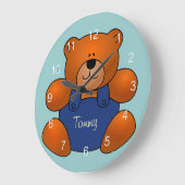 Aangepaste Teddy Bear Design Wall Clock Grote Klok (Hoek)