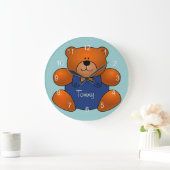 Aangepaste Teddy Bear Design Wall Clock Grote Klok (Huis)