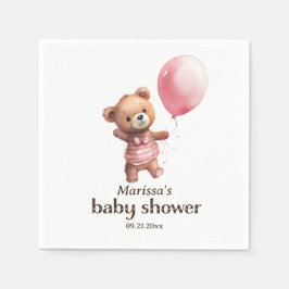 Aangepaste Teddy Bear Girl Baby shower Servet