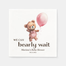 Aangepaste Teddy Bear Girl Baby shower Servet
